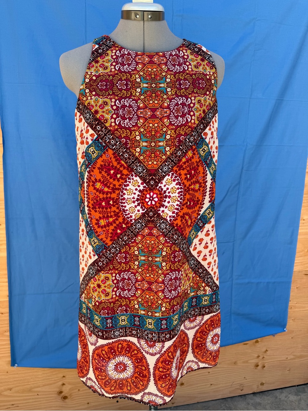 Ambiance Multicolor Bohemian Medallion Print Shift Dress